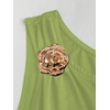 image:imageFloerns Womens Off The Shoulder Metal Floral Layered Hem Mini DressesLime Green