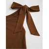 image:imageFloerns Womens Off The Shoulder Metal Floral Layered Hem Mini DressesMocha Brown