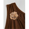 image:imageFloerns Womens Off The Shoulder Metal Floral Layered Hem Mini DressesMocha Brown