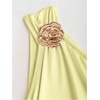 image:imageFloerns Womens Off The Shoulder Metal Floral Layered Hem Mini DressesPale Yellow