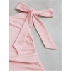 image:imageFloerns Womens Off The Shoulder Metal Floral Layered Hem Mini DressesPastel Pink