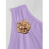 image:imageFloerns Womens Off The Shoulder Metal Floral Layered Hem Mini DressesPurple Taro