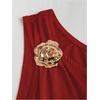 image:imageFloerns Womens Off The Shoulder Metal Floral Layered Hem Mini DressesRed