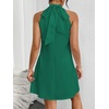 image:imageFloerns Womens Pearl Beaded Halter Twist Sleeveless Tie Back DressGrass Green