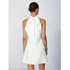image:imageFloerns Womens Pearl Beaded Halter Twist Sleeveless Tie Back DressWhite