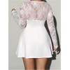 image:imageFloerns Womens Plus Size Floral Lace Dress A Line Square Neck Party Mini DressesWhite
