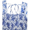 image:imageFloerns Womens Plus Size Floral Square Neck Short Sleeve Maxi DressBlue and White