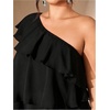 image:imageFloerns Womens Plus Size One Shoulder Tiered Layered A Line Party DressesBlack