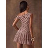 image:imageFloerns Womens Polka Dots Off Shoulder Mini Dress Tiered Party DressesDusty Pink
