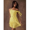 image:imageFloerns Womens Polka Dots Off Shoulder Mini Dress Tiered Party DressesLight Yellow