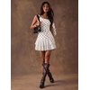 image:imageFloerns Womens Polka Dots Off Shoulder Mini Dress Tiered Party DressesWhite