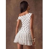 image:imageFloerns Womens Polka Dots Off Shoulder Mini Dress Tiered Party DressesWhite