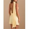 image:imageFloerns Womens Summer One Shoulder Backless Mini DressYellow