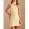image:imageFloerns Womens Summer One Shoulder Backless Mini DressYellow