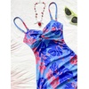 image:imageFloerns Womens Summer Tropical Twist Front Ruched Ruffle Hem Bodycon DressBlue