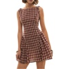image:imageFloerns Womens Gingham Sundress Tie Shoulder Flared Hem A Line DressesRed
