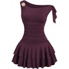 image:imageFloerns Womens Off The Shoulder Metal Floral Layered Hem Mini DressesRed Violet