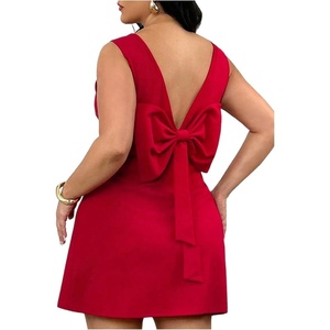 image:imageFloerns Womens Plus Size Sleeveless Backless Cocktail Mini DressesRed
