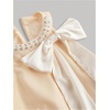 image:imageFloerns Womens Bowknot Halter Dress Pearl Ruffle Hem Party Mini DressesApricot