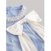 image:imageFloerns Womens Bowknot Halter Dress Pearl Ruffle Hem Party Mini DressesTeal Blue