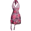 image:imageFloerns Womens Cheetah Draped Halter Mini Dress Tiered Ruffle Club OutfitsFloral Pink