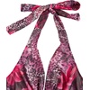 image:imageFloerns Womens Cheetah Draped Halter Mini Dress Tiered Ruffle Club OutfitsFloral Pink
