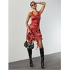 image:imageFloerns Womens Cheetah Draped Halter Mini Dress Tiered Ruffle Club OutfitsHot Pink