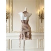 image:imageFloerns Womens Cheetah Draped Halter Mini Dress Tiered Ruffle Club OutfitsKhaki