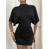 image:imageFloerns Womens Dolman Sleeve Open Back Mini DressBlack