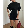 image:imageFloerns Womens Dolman Sleeve Open Back Mini DressBlack