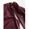 image:imageFloerns Womens Leather Off The Shoulder Mini Dress Knot Ruched Festival Concert Outfit Bodycon DressesBurgundy