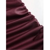 image:imageFloerns Womens Leather Off The Shoulder Mini Dress Knot Ruched Festival Concert Outfit Bodycon DressesBurgundy