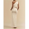 image:imageFloerns Womens One Shoulder Cutout Bodycon Maxi Wedding Guest DressApricot