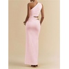 image:imageFloerns Womens One Shoulder Cutout Bodycon Maxi Wedding Guest DressCoral Pink