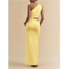 image:imageFloerns Womens One Shoulder Cutout Bodycon Maxi Wedding Guest DressYellow