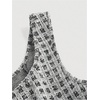 image:imageFloerns Womens Plaid Tweed Sleeveless Square Neck Elegant Work Mini DressBlack