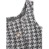 image:imageFloerns Womens Plaid Tweed Sleeveless Square Neck Elegant Work Mini DressBlack and White