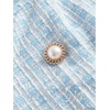 image:imageFloerns Womens Plaid Tweed Sleeveless Square Neck Elegant Work Mini DressBlue and White