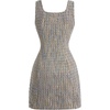 image:imageFloerns Womens Plaid Tweed Sleeveless Square Neck Elegant Work Mini DressOrange Multi