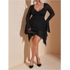 image:imageFloerns Womens Plus Size Asymmetrical Ruffle Mini Dress Flare Sleeve Punk Night Out A Line DressesBlack