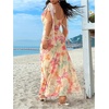 image:imageFloerns Womens Plus Size Floral Tie Shoulder Wedding Guest Maxi DressesBeige
