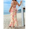 image:imageFloerns Womens Plus Size Floral Tie Shoulder Wedding Guest Maxi DressesBeige
