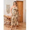image:imageFloerns Womens Plus Size Vintage Graphic Mesh Long Birthday Goth DressesKhaki Vintage Floral