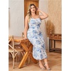 image:imageFloerns Womens Plus Size Vintage Graphic Mesh Long Birthday Goth DressesRoyal Blue Flower