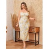 image:imageFloerns Womens Plus Size Vintage Graphic Mesh Long Birthday Goth DressesYellow Floral