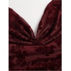 image:imageFloerns Womens Sexy Halter Draped Neck Ruched Tie Front Mini DressesBurgundy Floral Lace
