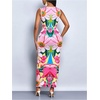image:imageFloerns Womens Summer Floral Long Dress V Neck Sleeveless Split Beach Vacation Bodycon DressesPink