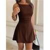 image:imageFloerns Womens Summer Ruched Twist Sleeveless A Line Casual Mini DressCoffee Brown