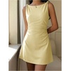image:imageFloerns Womens Summer Ruched Twist Sleeveless A Line Casual Mini DressYellow