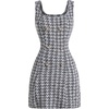 image:imageFloerns Womens Plaid Tweed Sleeveless Square Neck Elegant Work Mini DressBlack and White